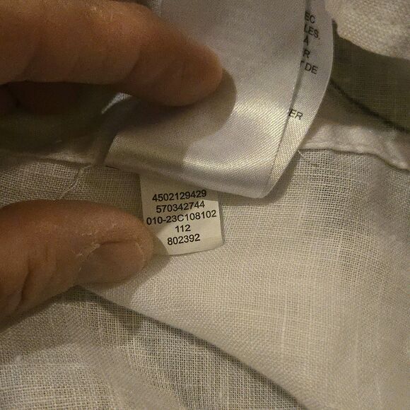 Chico's 100% Linen Tunic Size 1.5 US 10, White Beachy Floral Cottage Boho - Picture 5 of 7